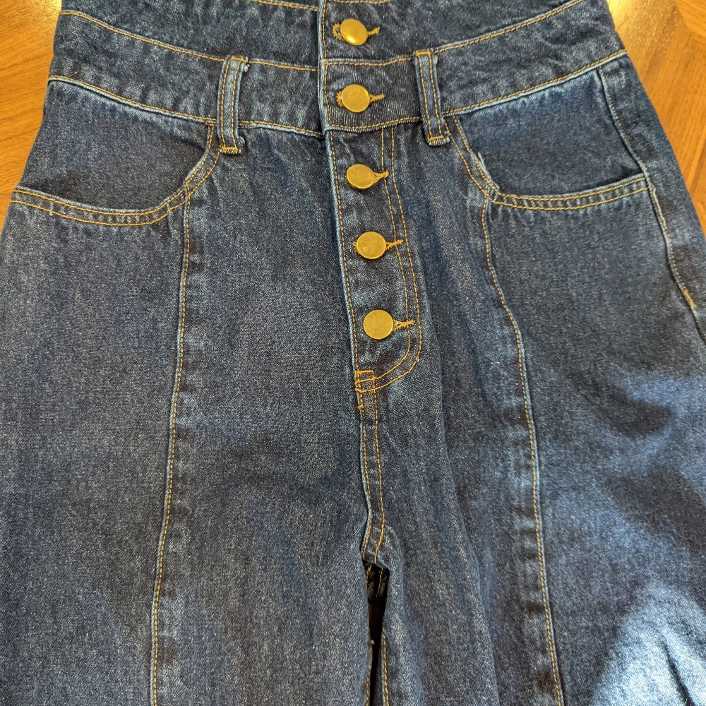 Cider Super High Waist Button Fly Flare Jeans 26 NWOT - Picture 2 of 7